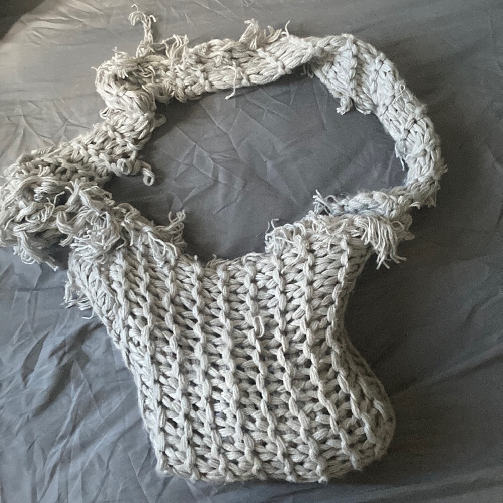 Knit cross body bag